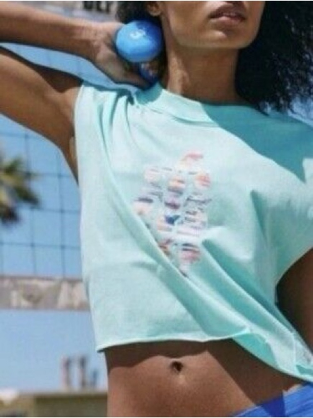 FP Movement by Free People Mint Graphic Muscle Tee amazing condition